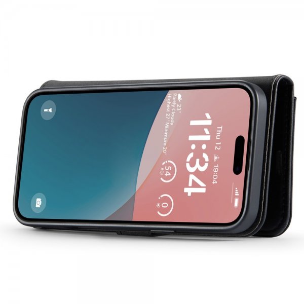 Dg.Ming iPhone 16 Plus -kotelo irrotettavalla kuorella, musta