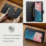 Dg.Ming iPhone 16 Plus -kotelo irrotettavalla kuorella, musta