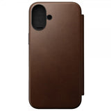 Nomad iPhone 16 Plus Modern Leather Folio -suojakotelo, ruskea
