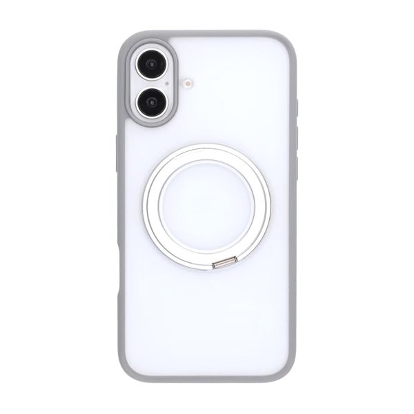 iPhone 16 Plus Kuori, pyörivä MagSafe-jalusta, harmaa