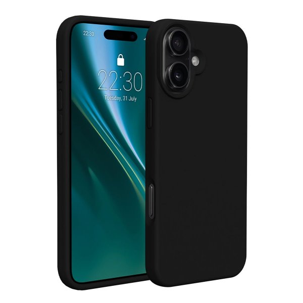iPhone 16 Plus Silikonisuojakuori Musta
