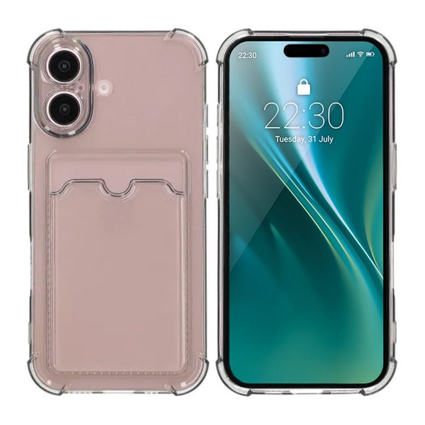 iPhone 16 Plus Kuori Korttipidike Iskunkestävä Musta