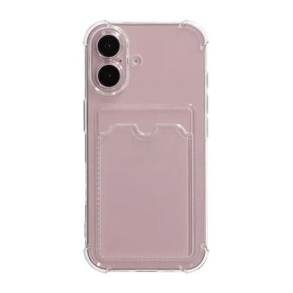 iPhone 16 Plus Kuoret Korttipidike Iskunkestävä Läpinäkyvä
