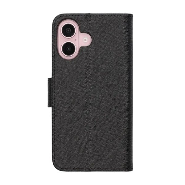 iPhone 16 Plus -kotelo jalustalla, musta