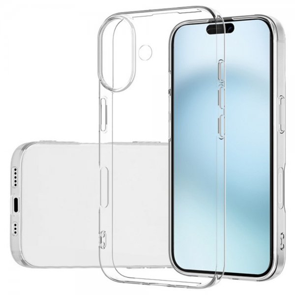 Nordic Covers iPhone 16 Plus -kuori, Feather Series, läpinäkyvä
