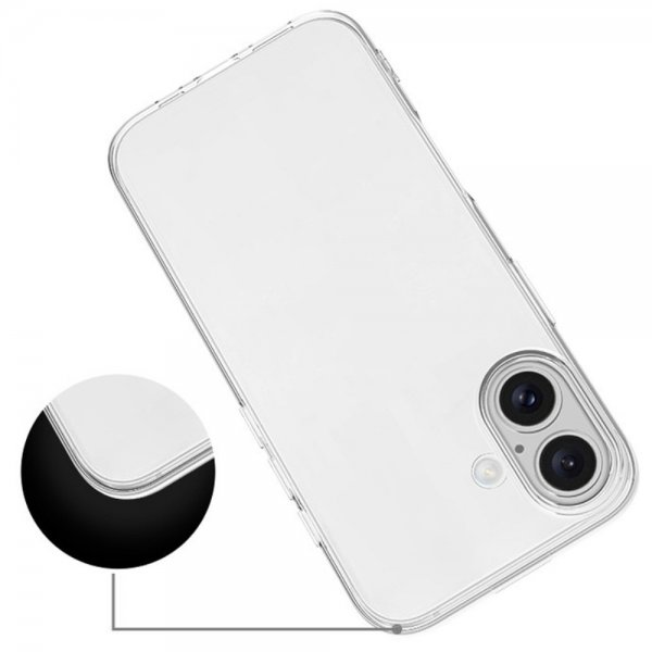 Nordic Covers iPhone 16 Plus -kuori, Feather Series, läpinäkyvä