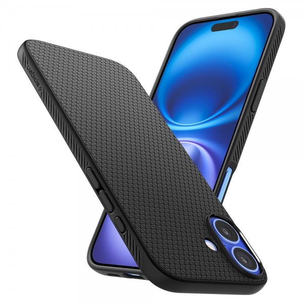 Spigen iPhone 16 Plus Kuori Liquid Air Mattamusta