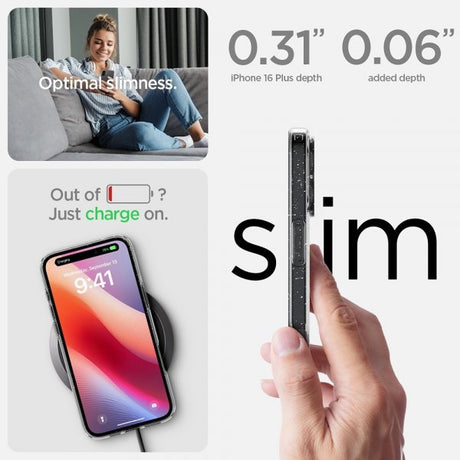 Spigen iPhone 16 Plus Kuori Liquid Crystal Glitter Crystal Quartz