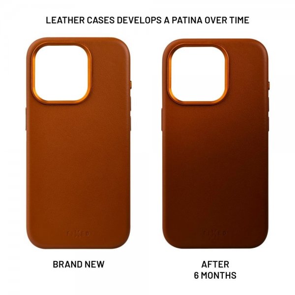 Kiinteä iPhone 16 Plus -suojakotelo MagLeather, ruskea