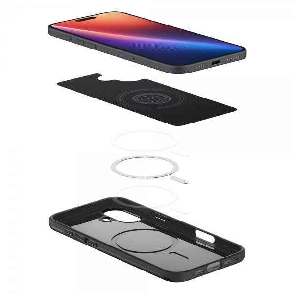Spigen iPhone 16 Plus -suojakuori Thin Fit MagFit, musta