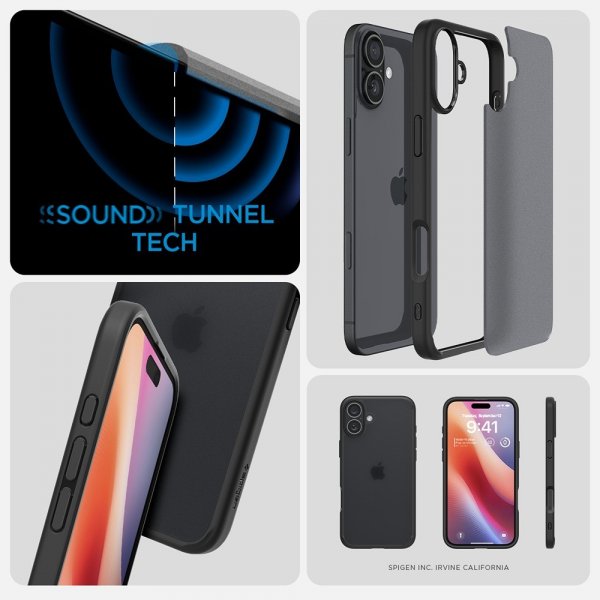 Spigen iPhone 16 Plus -suojakuori Ultra Hybrid Frost Black