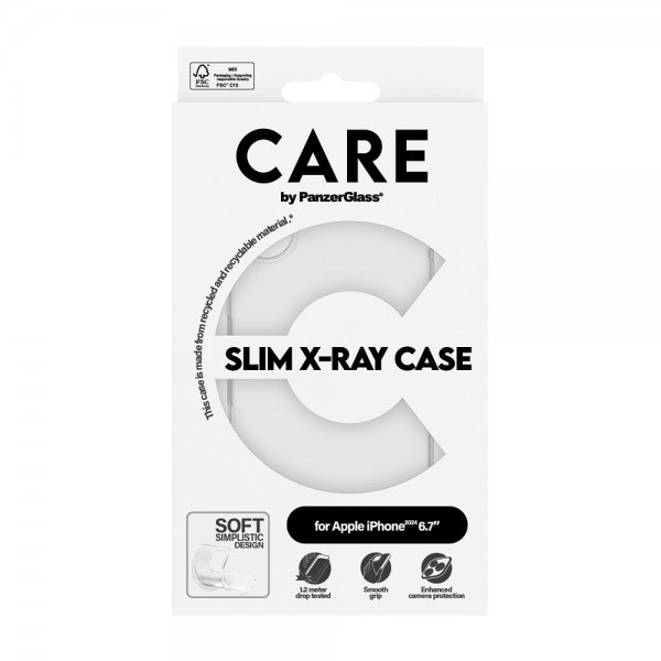 CARE by PanzerGlass iPhone 16 Plus -suojakuori X-Ray läpinäkyvä