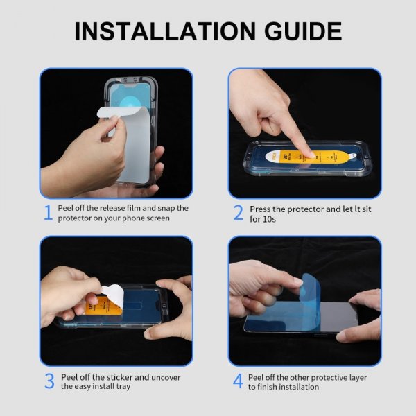 Enkay iPhone 16 Plus -näytönsuoja asennuskehyksellä Easy Install