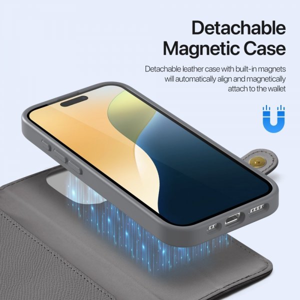 Dux Ducis iPhone 16 Pro -kuoret 2-in-1 Lawa Series MagSafe harmaa