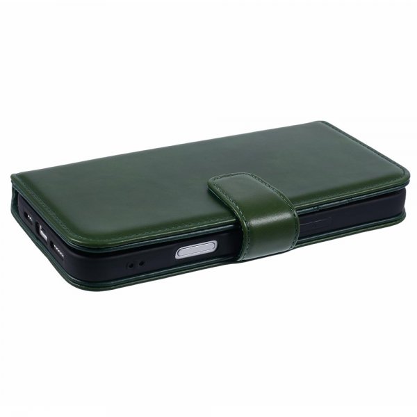 Nordic Covers iPhone 16 Pro Essential Leather Juniper Green -suojakotelo