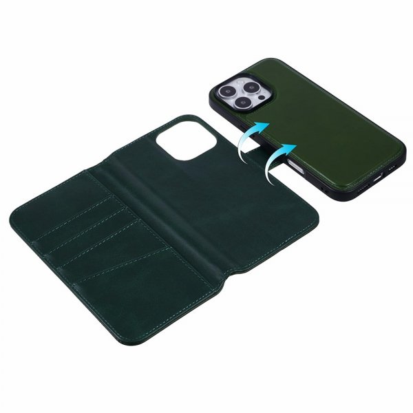 Nordic Covers iPhone 16 Pro -suojakuori MagLeather Juniper Green