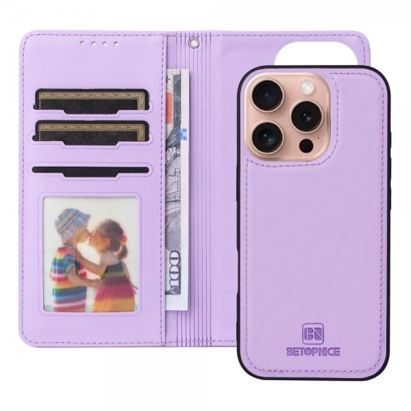 Betopnice iPhone 16 Pro -kuoret irrotettavalla kuorella 005 Violetti