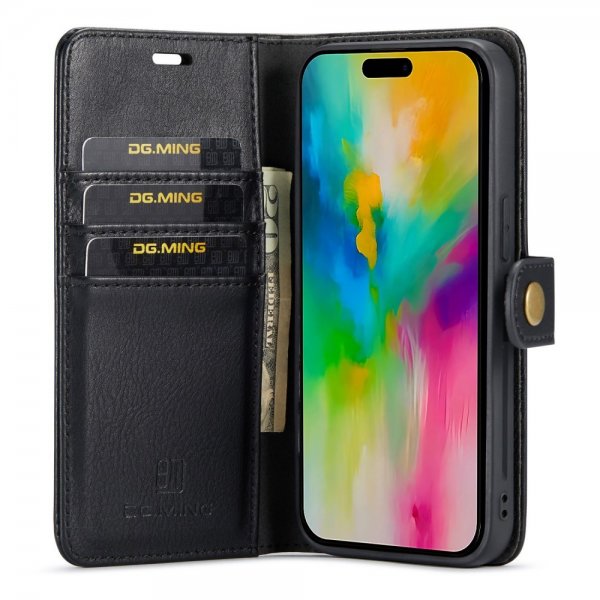 Dg.Ming iPhone 16 Pro -kotelo irrotettavalla kuorella, musta