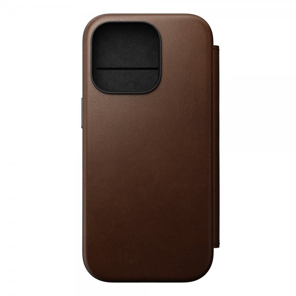 Nomad iPhone 16 Pro -suojakuori Modern Leather Folio, ruskea