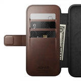 Nomad iPhone 16 Pro -suojakuori Modern Leather Folio Horween Rustic Brown