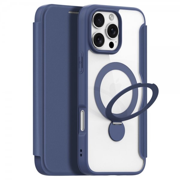 Dux Ducis iPhone 16 Pro -suojakuori Skin X Pro Series -jalustalla ja MagSafella, sininen