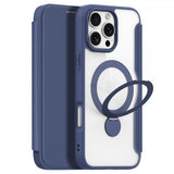 Dux Ducis iPhone 16 Pro -suojakuori Skin X Pro Series -jalustalla ja MagSafella, sininen