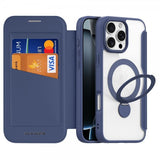 Dux Ducis iPhone 16 Pro -suojakuori Skin X Pro Series -jalustalla ja MagSafella, sininen