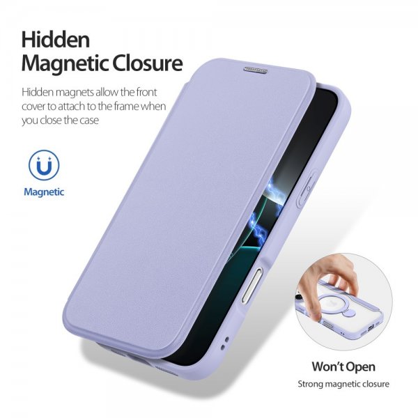 Dux Ducis iPhone 16 Pro -kuori Skin X Pro Series Kickstand MagSafe violetti