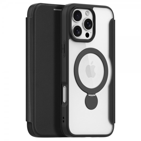 Dux Ducis iPhone 16 Pro -kuori Skin X Pro Series Kickstand MagSafe, musta