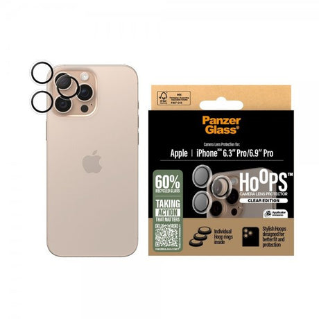 PanzerGlass iPhone 16 Pro/iPhone 16 Pro Max kamerans linssisuojus Hoops läpinäkyvä