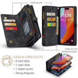 CaseMe iPhone 16 Pro Max -kotelo, 008-sarja, irrotettava kuori, musta