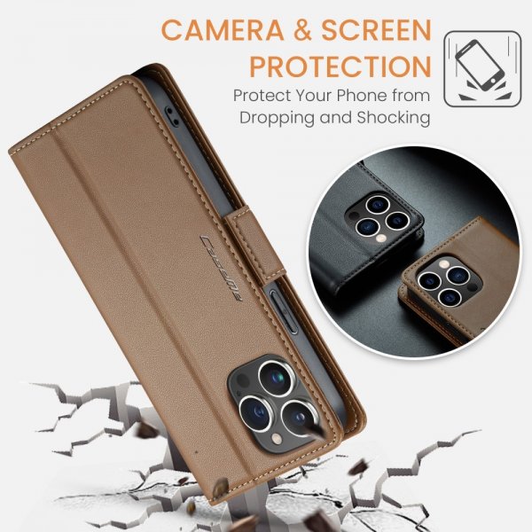 CaseMe iPhone 16 Pro Max Kotelo 023 Series Ruskea