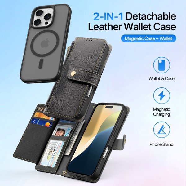 Dux Ducis iPhone 16 Pro Max -suojakuori 2-in-1 Lawa Series MagSafe Musta