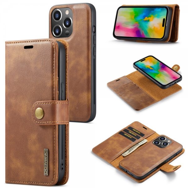 Dg.Ming iPhone 16 Pro Max -kotelo irrotettavalla kuorella, ruskea