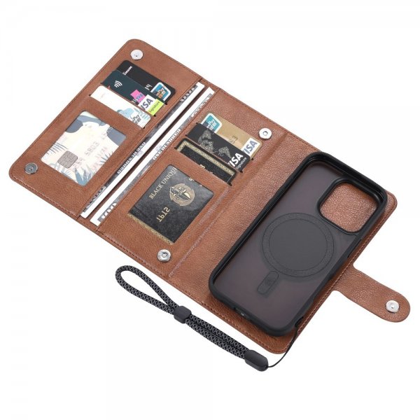 VILI iPhone 16 Pro Max -kotelo irrotettavalla kuorella GV Series MagSafe, ruskea