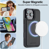Lc.Imeeke iPhone 16 Pro Max -kotelo irrotettavalla kuorella L2 Series MagSafe Musta