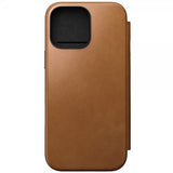 Nomad iPhone 16 Pro Max Modern Leather Folio -suojakotelo, English Tan