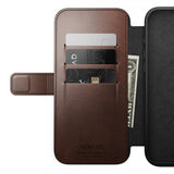 Nomad iPhone 16 Pro Max -kotelo, Modern Leather Folio, Horween Rustic Brown