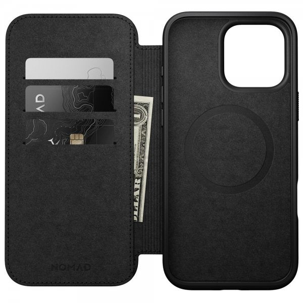 Nomad iPhone 16 Pro Max Modern Leather Folio -kotelo, ruskea
