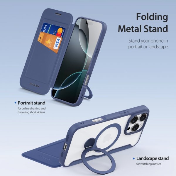 Dux Ducis iPhone 16 Pro Max Suojakotelo Skin X Pro Series Jalusta MagSafe Sininen