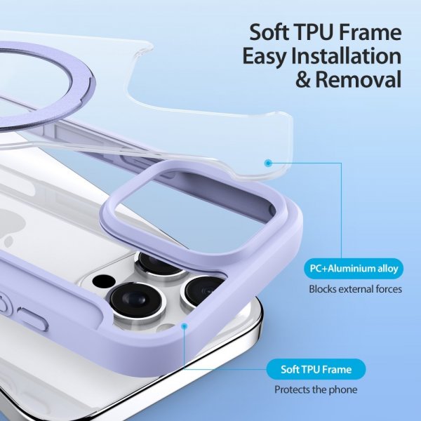 Dux Ducis iPhone 16 Pro Max -suojakuori Skin X Pro Series Kickstand MagSafe Violetti