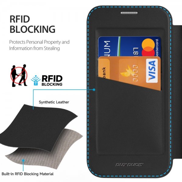 Dux Ducis iPhone 16 Pro Max -kotelo Skin X Pro Series Kickstand MagSafe, musta