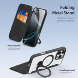 Dux Ducis iPhone 16 Pro Max -kotelo Skin X Pro Series Kickstand MagSafe, musta