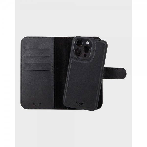 holdit iPhone 16 Pro Max Kotelo Wallet Case Magnet Plus Musta
