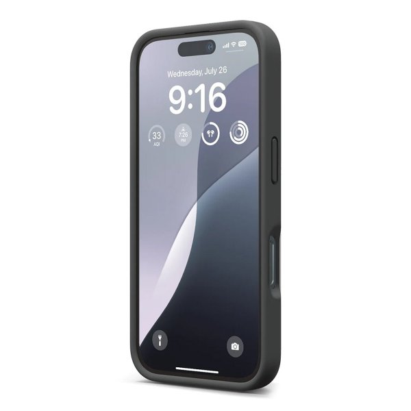 Rvelon iPhone 16 Pro Max Kuori Silikoni Musta