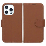 iPhone 16 Pro Max -kotelo jalustalla, ruskea