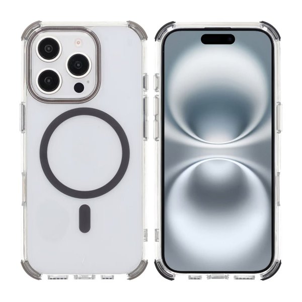 Rvelon iPhone 16 Pro Max Kuori Iskunkestävä MagSafe Harmaa