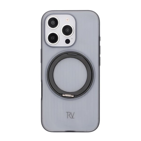 Rvelon iPhone 16 Pro Max -suojakuori, jossa pyörivä MagSafe-jalusta, musta
