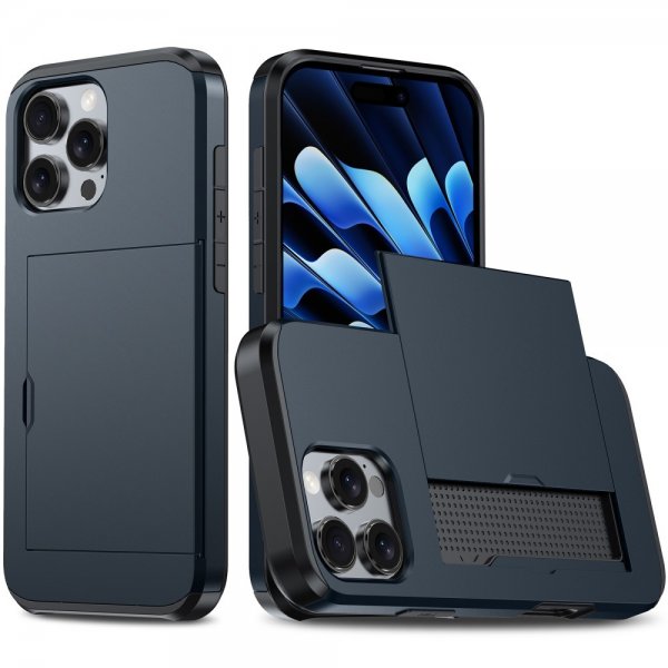 iPhone 16 Pro Max Kuoret Card Slide Sininen