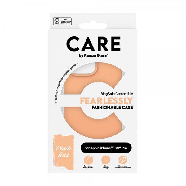 CARE by PanzerGlass iPhone 16 Pro Max -suojakuori Fashionable MagSafe Peachy